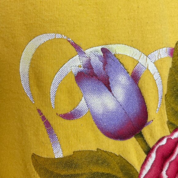 Oversized‎ T-Shirt Swimsuit Cover-Up Sleepshirt Butterflies Flowers Sz 1X Yellow - Picture 11 of 15